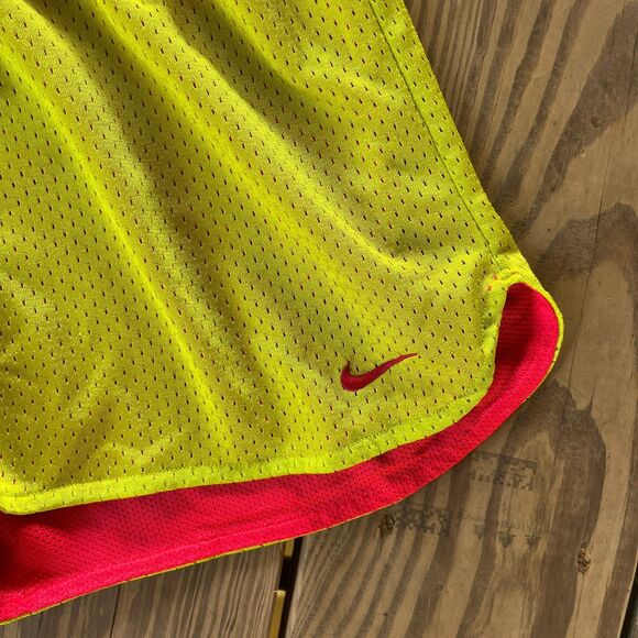 Vintage 2000s Nike Dri-Fit Mesh Shorts - Neon Yellow - Drawstring - Women's M - Picture 3 of 6